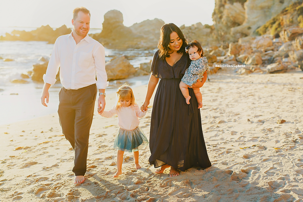 Little Corona del Mar beach session. Orange County family beach photography
